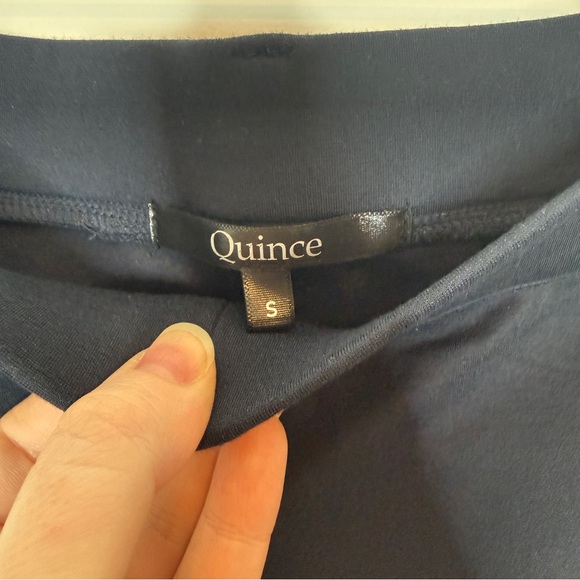 Quince Ultra Stretch Ponte Straight Leg Pants Navy Small Pull On Comfort - Picture 4 of 7